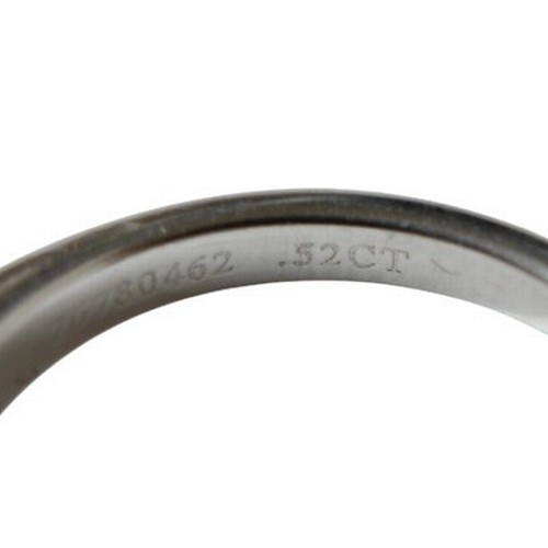 2 - A Tiffany & Co platinum and diamond solitaire ring, set with a round brilliant cut 0.52ct stone, 5.2... 