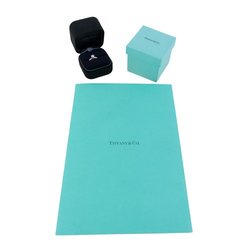 2 - A Tiffany & Co platinum and diamond solitaire ring, set with a round brilliant cut 0.52ct stone, 5.2... 