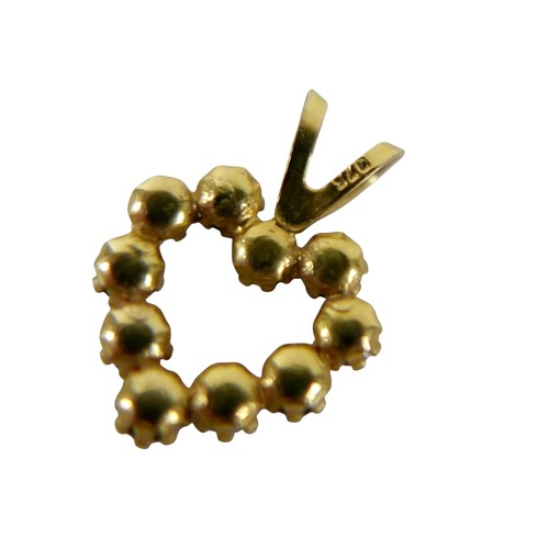 10 - A 9ct gold heart shaped pendant with sapphire and white stones, 1 by 1.3cm, 0.4g, together with a si... 