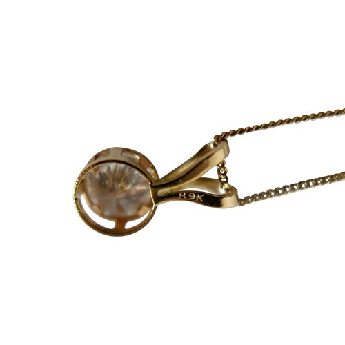 36 - Three 9ct gold chain necklaces, two with white stone pendants, another with a pearl pendant, 3.6g gr... 