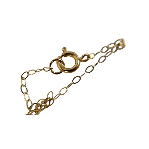 36 - Three 9ct gold chain necklaces, two with white stone pendants, another with a pearl pendant, 3.6g gr... 