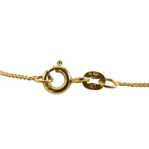 36 - Three 9ct gold chain necklaces, two with white stone pendants, another with a pearl pendant, 3.6g gr... 