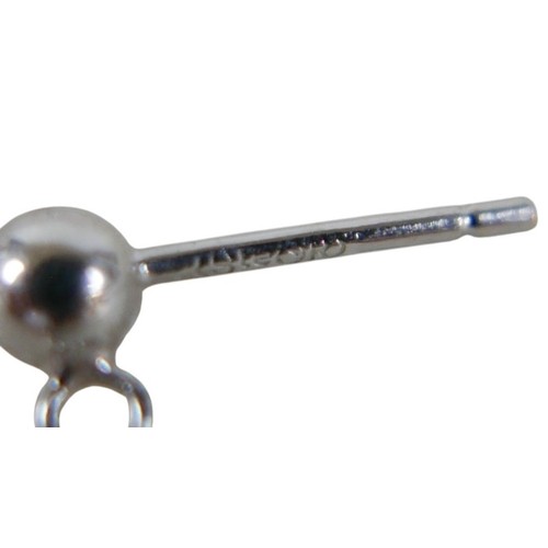 24 - A pair of 18ct white gold pearl earrings retailed by Pravins, pearls have a pink hew measuring 8 x 1... 