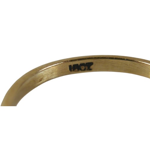 56 - An 18ct yellow gold sapphire and diamond ring set with three oval cut sapphires and four small diamo... 