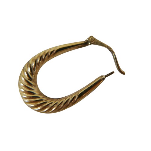 49 - Three pairs of 9ct gold earrings comprising a pair of white gold emerald studs, yellow gold hoop ear... 