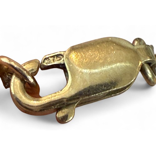 27 - A pearl necklace with 9ct gold clasp, 41cm long, 14.2g overall.