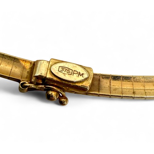 6 - A 9ct gold articulated necklace, approximately 39.5cm internal circumference, 22.6g.