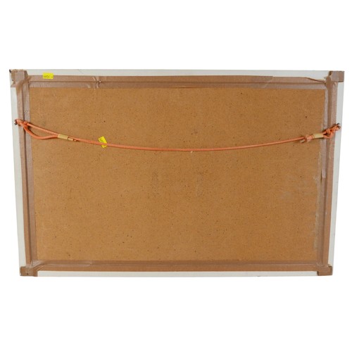 348 - Roy Stringfellow: pastel drawing of a railway with GWR loco No. 4574 by river and bridge, signed low... 