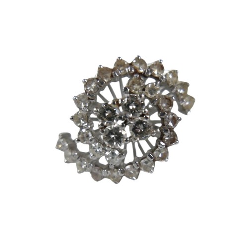 9 - A white gold and diamond set cluster ring, set centrally with four brilliant cut stones, each 3.0mm,... 