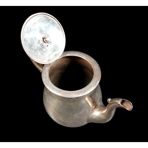 269 - A Victorian Scottish silver three piece tea service, of tapering baluster form, engraved foliate car... 