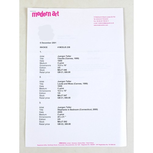 415 - Juergen Teller (German, b. 1964): Lauda and Moss (Cannes, 1999), C-print photograph, edition 1/5, 19... 