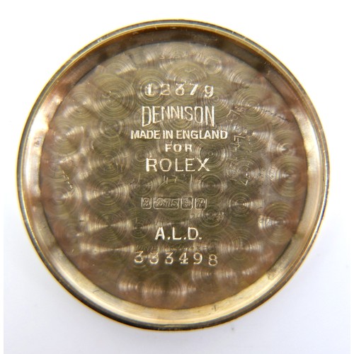173 - A Rolex Precision 9ct gold cased gentleman's wristwatch, model 12379, circular silvered dial, applie... 