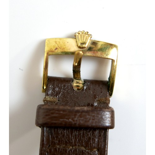 173 - A Rolex Precision 9ct gold cased gentleman's wristwatch, model 12379, circular silvered dial, applie... 