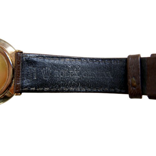 173 - A Rolex Precision 9ct gold cased gentleman's wristwatch, model 12379, circular silvered dial, applie... 