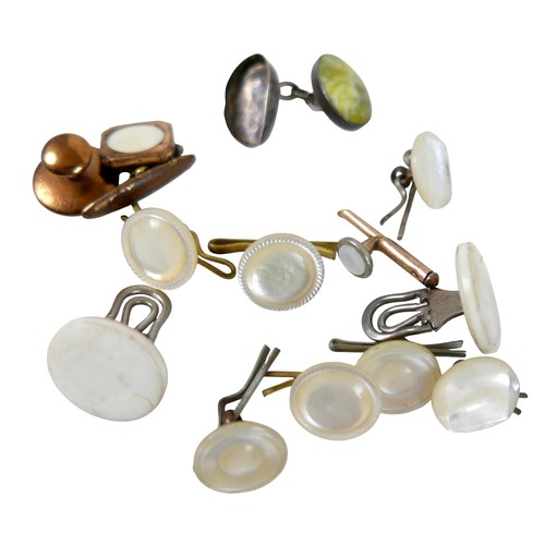 51 - A collection of silver and other jewellery including a 15ct diamond shirt stud, stud weight 1.4g.(1 ... 