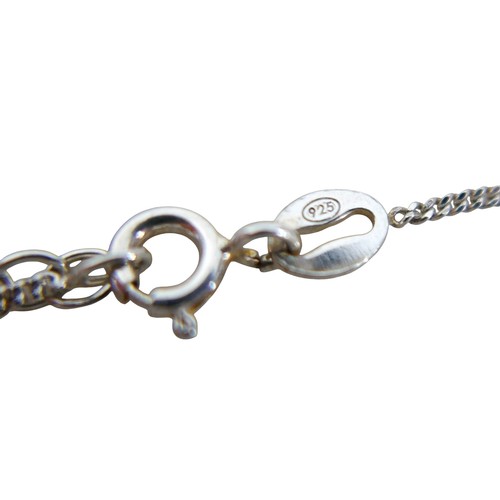 18 - A silver and amber necklace and pendant and chain, pendant 3cm high.(2)