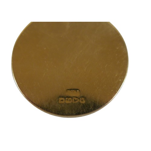 15 - An 18ct gold circular locket, 11.3g together with a yellow metal necklace chain necklace, 79cm long,... 