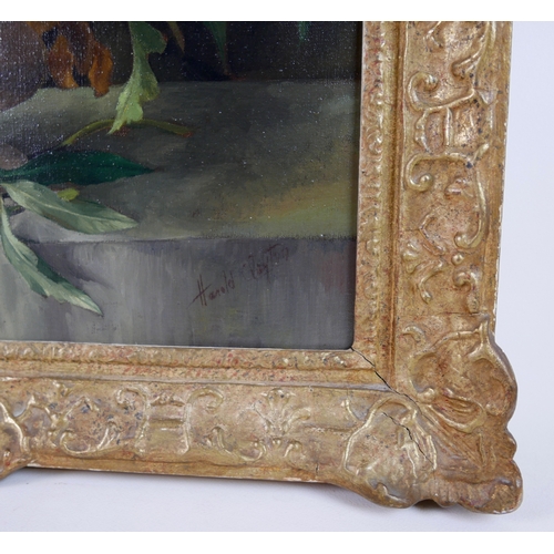 325 - Harold Clayton (British, 1896-1979): floral still life, with tulips, narcissi, morning glory, and ch... 