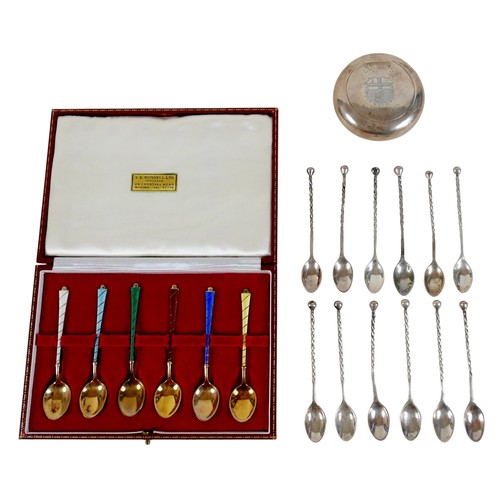 118 - A group of silver including a Lloyds silver tobacco case, inscribed 'Lloyds 7th May 1900', 2.1toz, t... 