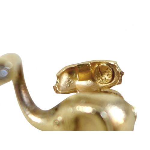 14 - A Danish 18ct yellow gold and white metal contemporary design necklace, by Ole Lynggaard, with clasp... 