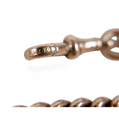 11 - A 9ct yellow gold kerb link watch chain bracelet, each link marked 9 375, 6mm wide, 23cm long, 26.6g... 