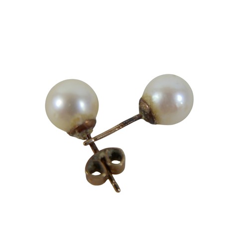 42A - Two pairs of 9ct gold earrings, comprising a pair of drop earrings, 2.6g, together with a pair of si... 