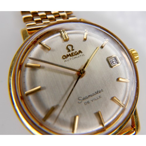 84 - An Omega Automatic Seamaster De Ville 9ct yellow gold gentleman's wristwatch, circa 1960s, circular ... 