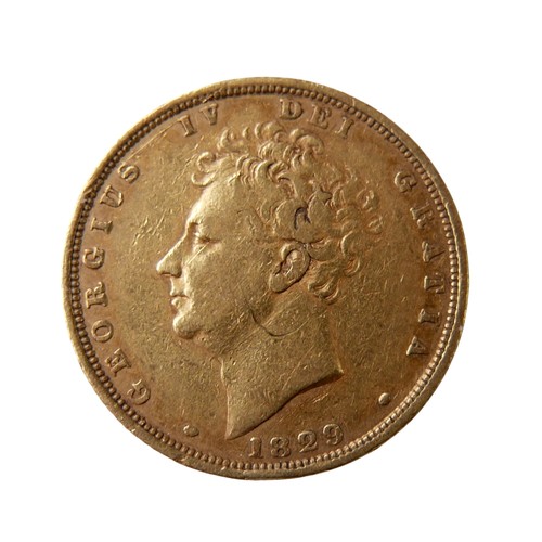 104 - A George IV gold shield back sovereign, 1829.