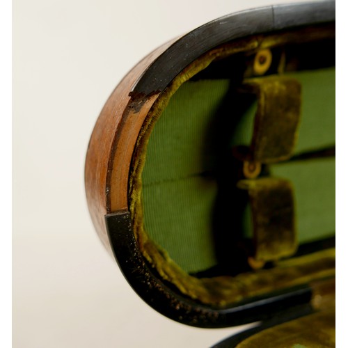 28 - An early / mid 20th century oak violin coffin case, by W. E. Hill & Sons, with fully fitted olive gr... 