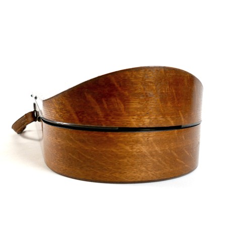 28 - An early / mid 20th century oak violin coffin case, by W. E. Hill & Sons, with fully fitted olive gr... 