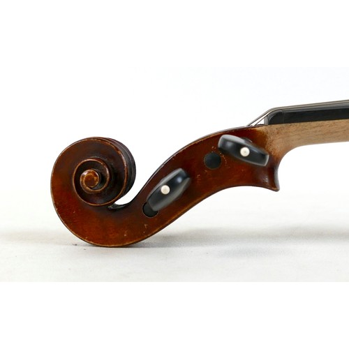 29 - An early 20th century viola, possibly Jerome Thibouville Lamy workshop, unlabelled, one piece back, ... 