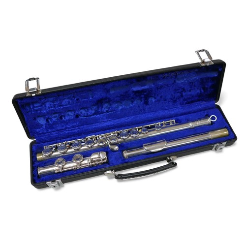 53 - A Boosey & Hawkes Emperor silver plated flute, with fitted hard case.