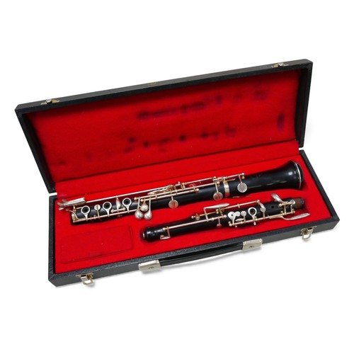 51 - An F. Buisson ebony oboe, with fitted hard case.