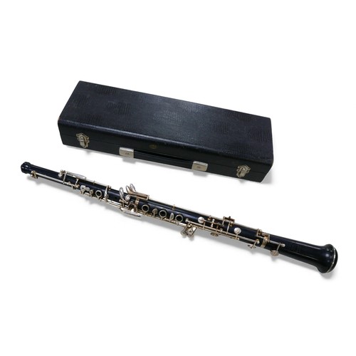51 - An F. Buisson ebony oboe, with fitted hard case.