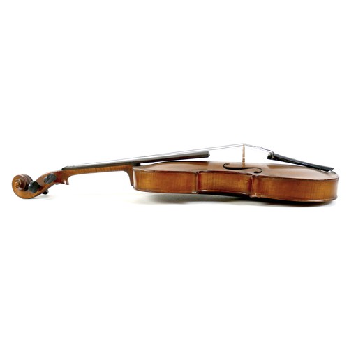 19 - A mid 20th century Hungarian violin, bearing label 'Jeannes Toth.. Budapest…', with a 14 inch one pi... 