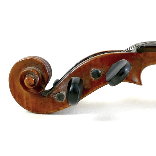 19 - A mid 20th century Hungarian violin, bearing label 'Jeannes Toth.. Budapest…', with a 14 inch one pi... 