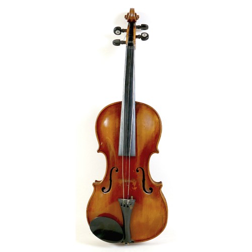 8 - A mid 20th century Continental violin, bearing a label 'Nicolas Lupot . Luthier rue Croix des petits... 