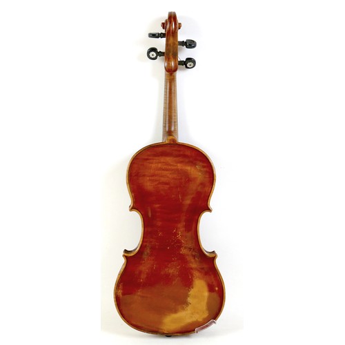 8 - A mid 20th century Continental violin, bearing a label 'Nicolas Lupot . Luthier rue Croix des petits... 