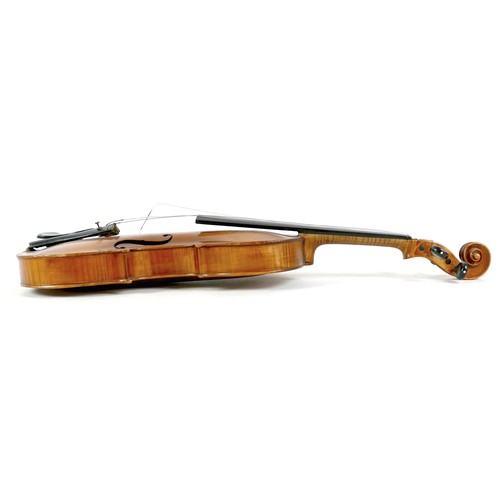 8 - A mid 20th century Continental violin, bearing a label 'Nicolas Lupot . Luthier rue Croix des petits... 