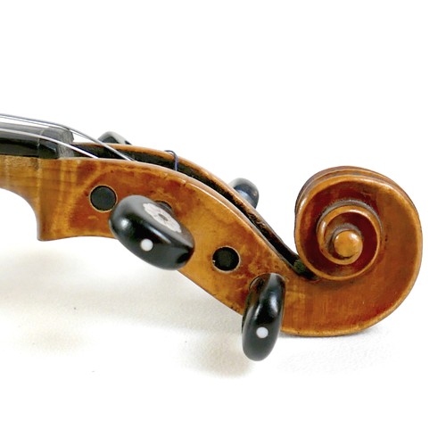 8 - A mid 20th century Continental violin, bearing a label 'Nicolas Lupot . Luthier rue Croix des petits... 