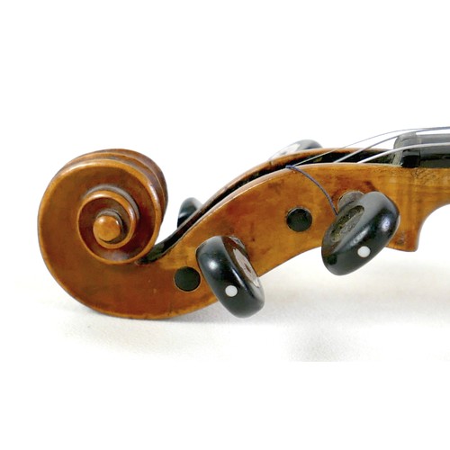 8 - A mid 20th century Continental violin, bearing a label 'Nicolas Lupot . Luthier rue Croix des petits... 