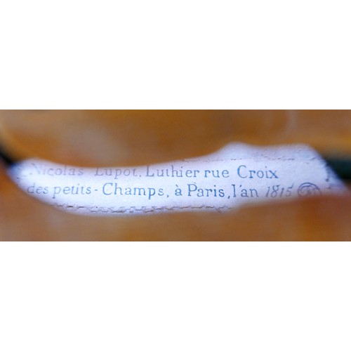 8 - A mid 20th century Continental violin, bearing a label 'Nicolas Lupot . Luthier rue Croix des petits... 