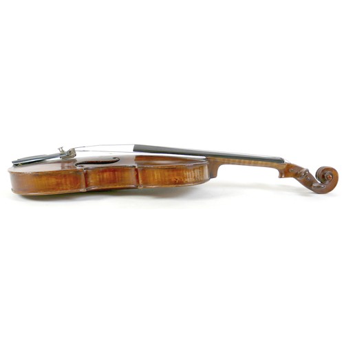 16 - A 19th century Continental violin, bearing label 'Joseph Gagliano Filius Nicolai fecit Neap 1761', w... 