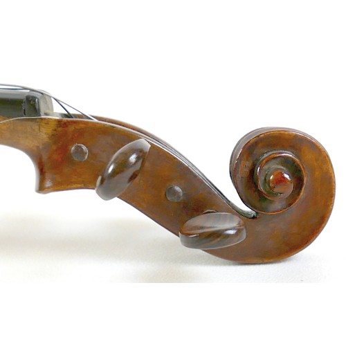 16 - A 19th century Continental violin, bearing label 'Joseph Gagliano Filius Nicolai fecit Neap 1761', w... 