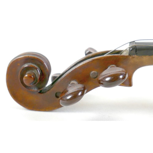 16 - A 19th century Continental violin, bearing label 'Joseph Gagliano Filius Nicolai fecit Neap 1761', w... 