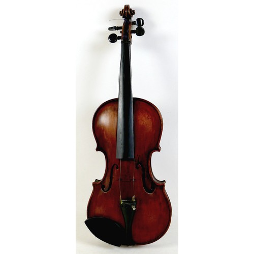 15 - A 19th century violin, bearing a hand written label Jacobus Stainer in Absam prope Oenipontum fecit ... 