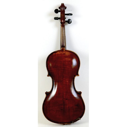 15 - A 19th century violin, bearing a hand written label Jacobus Stainer in Absam prope Oenipontum fecit ... 
