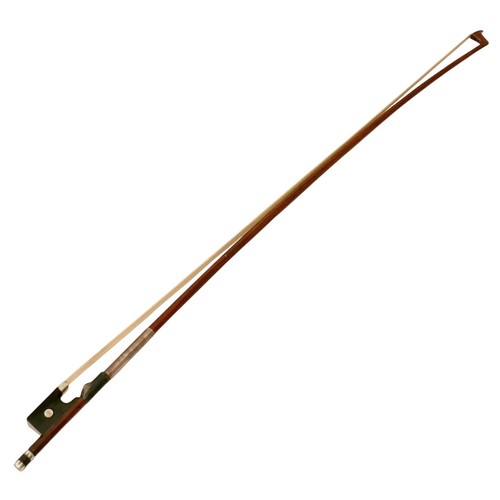34 - A violin bow with engraved frog and ferrule, 60g, 73cm long.
