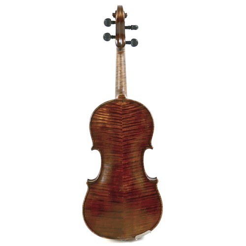 2 - An early 20th century English violin, with two piece back, 14