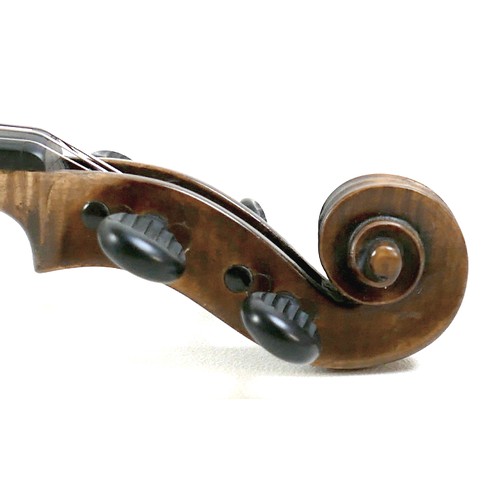 2 - An early 20th century English violin, with two piece back, 14